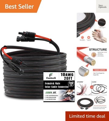 MC4 Connector Extension Cable 20ft 10AWG for EcoFlow Solar Panels - Set of  2 | eBay
