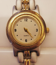 Vintage YVES ROCHER Watch Women's Silver Gold Tone Quartz Movement WORKS