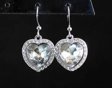 HEART OF OCEAN CLEAR RHINESTONE CRYSTAL DANGLE CHANDELIER EARRINGS BRIDAL E1560C