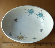 Franciscan Starburst Atomic oval veg bowl~Space Age~Midcentury Modern~Pristine