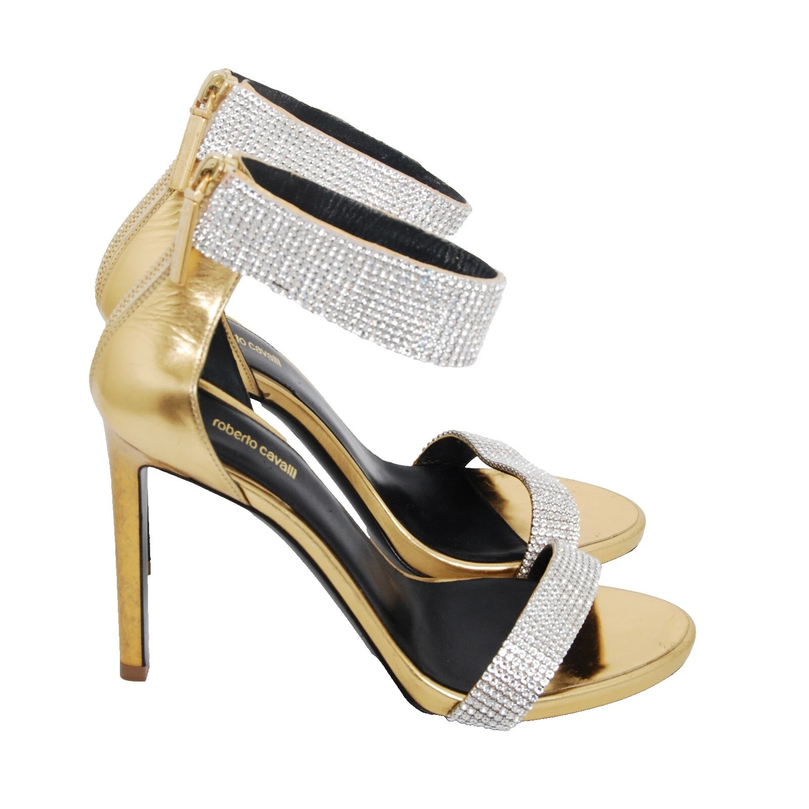 Sandalias superiores para mujer Roberto Cavalli de cuero liso