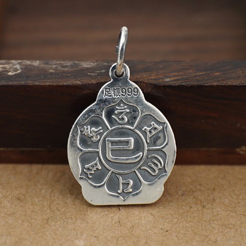 Colgante de plata esterlina 925 Buda amuleto oración hágalo usted mismo dije A2150 - Imagen 25 de 35