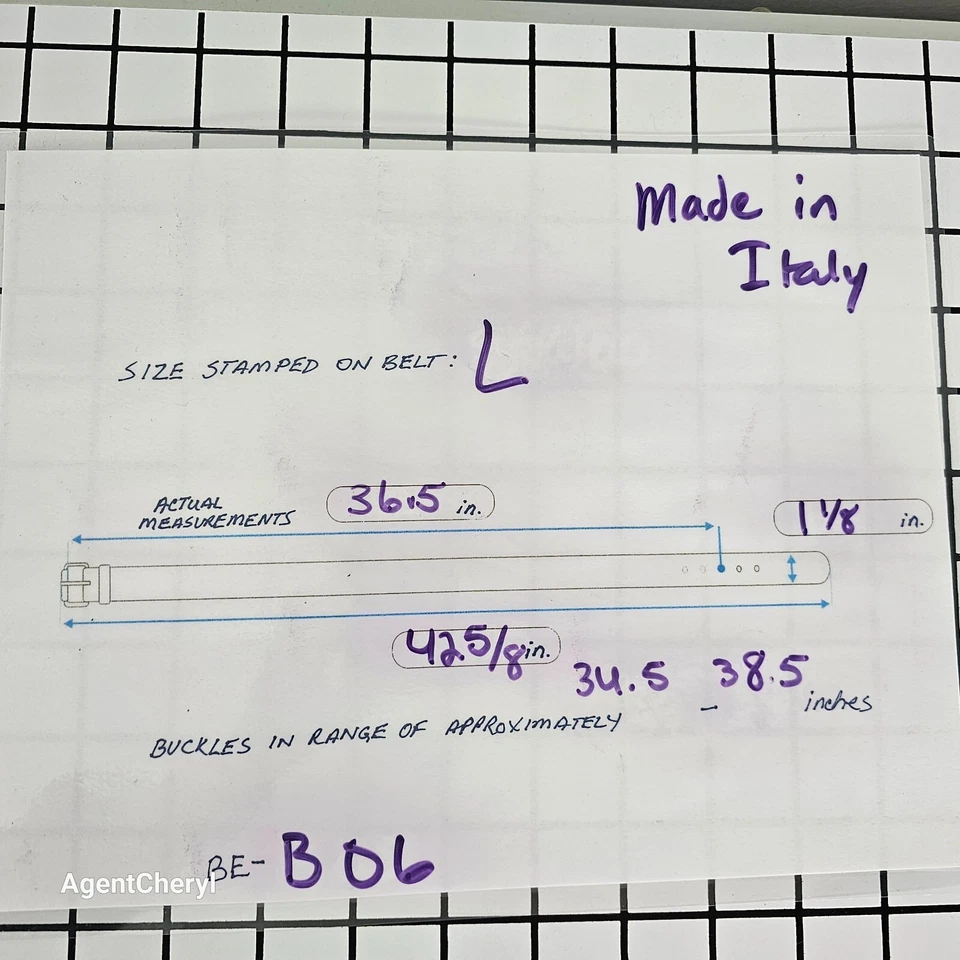 Cinto de couro genuíno marrom floral ANN TAYLOR tamanho L 36" feito na Itália - Imagem 2 de 4