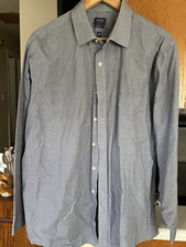 Arrow Wrinkle Free Men's Size 17-17.5 34/35 Blue Long Sleeve Button Down Shirt