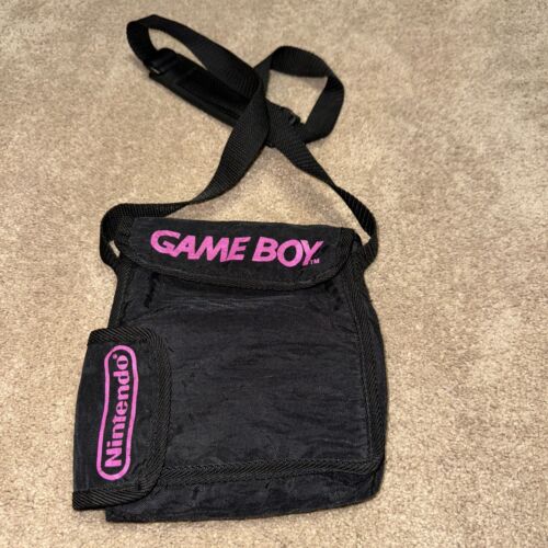 Vintage Nintendo Game Boy Tragetasche Schultertasche Schwarz Pink