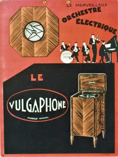 Original vintage poster RADIO VULGAPHONE FRANCE ELECTRIC ORCHESTRA c. 1935