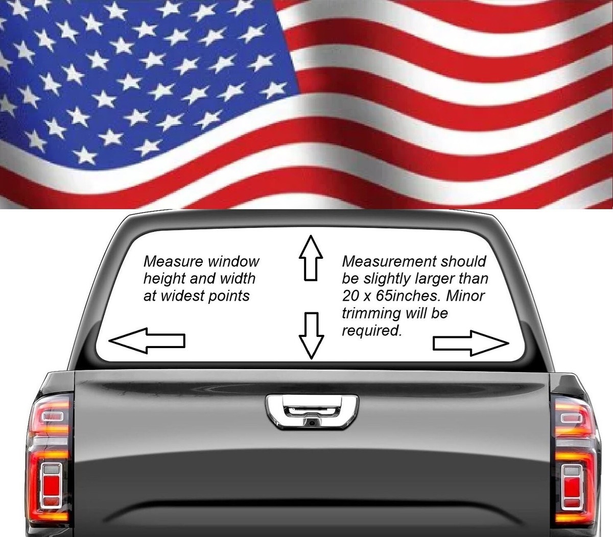 10in x 6in Waving American Flag Sticker Decal Stickers Window Vinyl