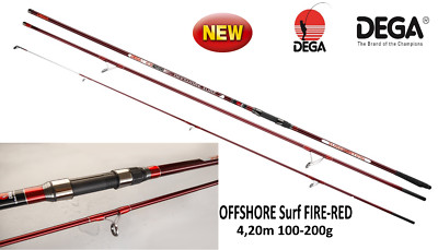 DEGA OFFSHORE Surf FIRE-RED 4,20m 100-200g / Brandungsrute