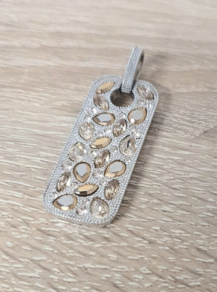 Pierre Lang Modeschmuck Statement Anhänger Gelb Weiße Steine Alte Modelle - Bild 2 von 4