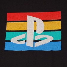 PLAYSTATION Logo T Shirt Mens 2XL XXL BLACK CLASSIC PS SONY PULLOVER NWT