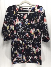 Gibson Abstract Print Blouse Top 3/4 Sleeves Women’s Size Small USA Made