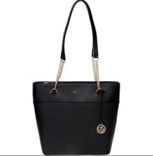 Image of Dkny Black Emblem Logo Tote Bag