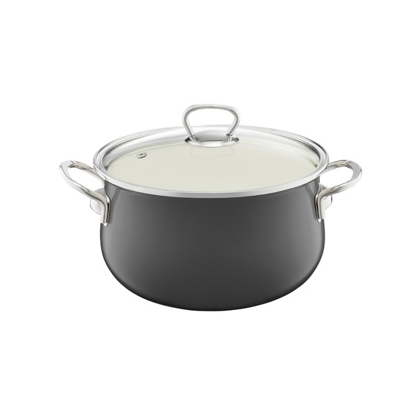 Topf Mit Deckel Kochtopf GemüSetopf Suppentopf Universaltopf 18 Cm Dunkelgrau-image