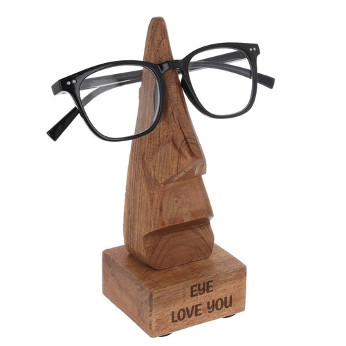 Glasses Holder Stand Engraved Wooden Nose Shape Spectacles Personalised Stand - Picture 11 of 21