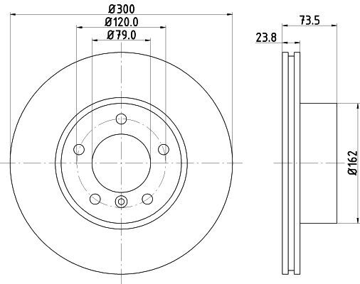 2X Hella 8DD 355 111-921 Bremsscheibe FüR BMW-image