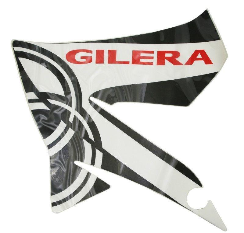 Deco-logo aile av gauche origine piaggio 50 gilera smt-rcr 2013> blanche pour moto