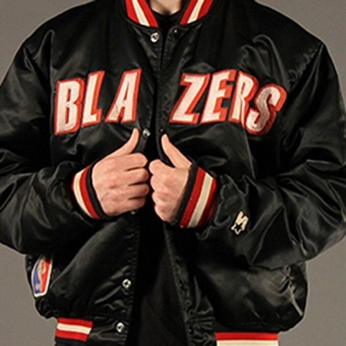 Starter NBA Portland Trail Blazers Satin Basketball Jacke Gr. XL schwarz