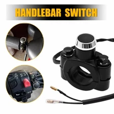 Universal 12V Motorcycle Switch Horn Handlebar Mount Push Button Momentary Start