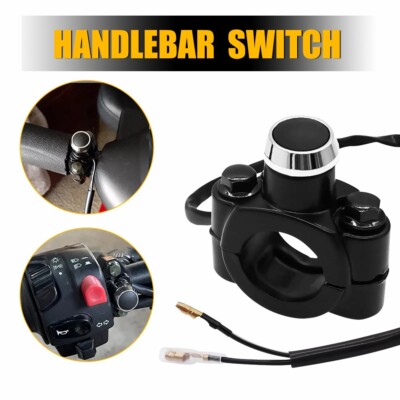 Universal 12V Motorcycle Switch Horn Handlebar Mount Push Button Momentary Start