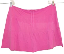 Drawstring Skirt Michael Stars Jrs OS Supima Cotton Jersey Short Tiers Raw Edge
