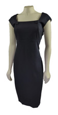 Calvin Klein Black Ponte women's stretch sheath Dress Sz 10