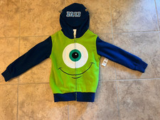 Brand New Disney Store Monsters INC blue green hooded embroidery zip Sweater