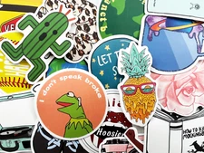 50 Varied Colors Cool Sticker Lot Book Fun Pack Laptop Car Decals
