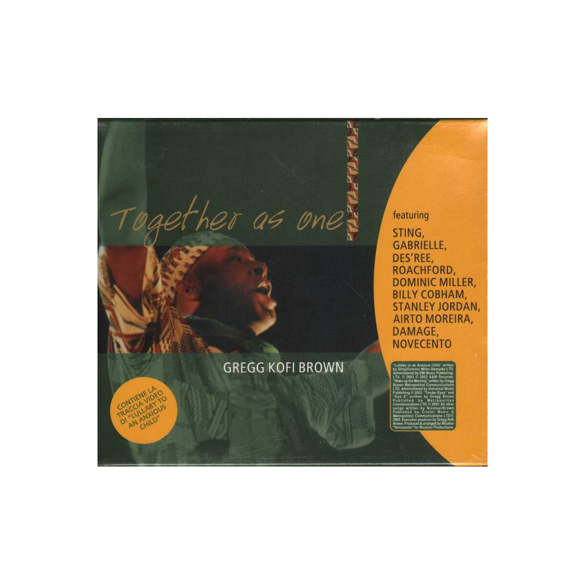 Gregg Kofi Brown CD Together As One / Nicolosi NIC 90034 Sealed 8019991859438