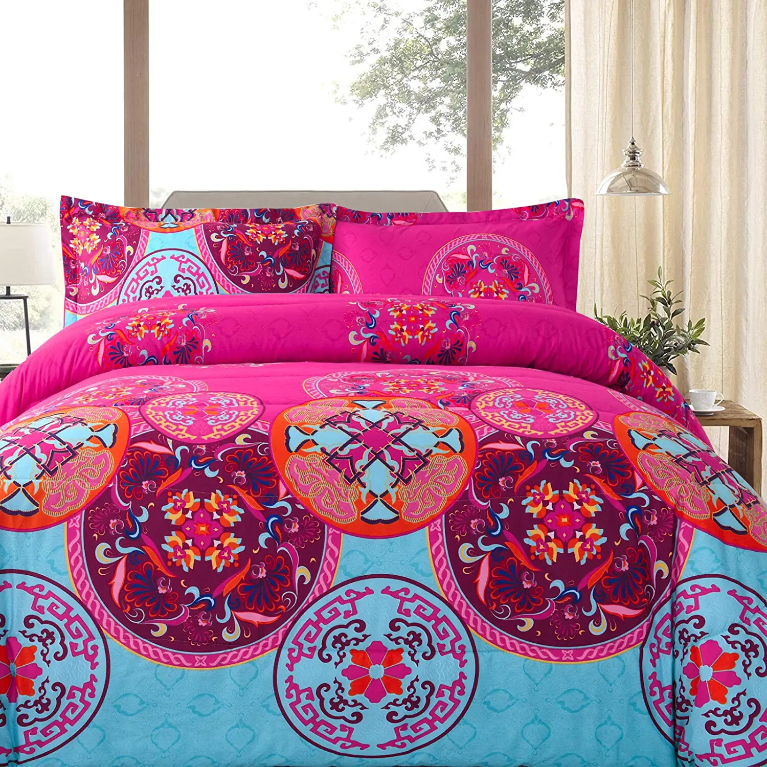 Shatex 3 Piece Soft Cozy Bedding Comforter Set Boho Style Colorful Set Full Size eBay