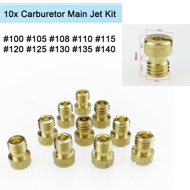 10Pcs Motorcycle Carb M5 Main Jet Kit 100 105 108 110 115 120 125 130