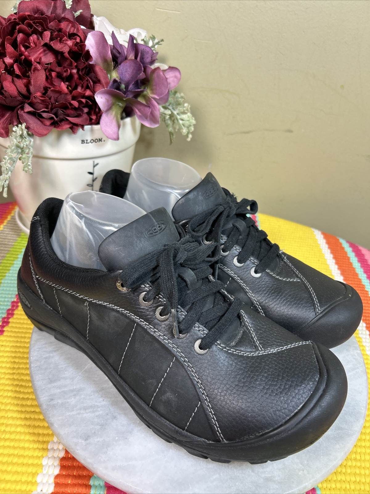 Scarpe comode da passeggio KEEN Presidio in pelle nera stringate donna EU 41 US 10 5 M