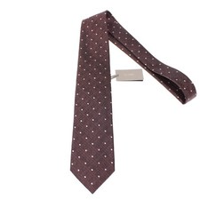 Tom Ford NWT Neck Tie Brown/Black with Light Pinkish White Polka Dots 100 Silk