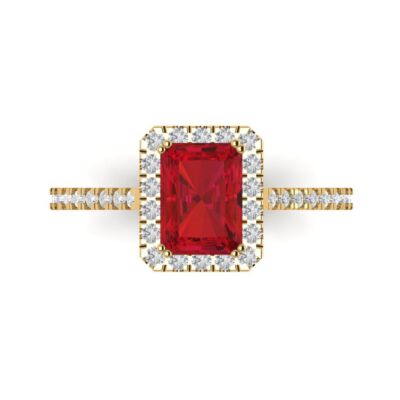 1.86 cttw Pink Tourmaline w/ Accents Engagement Ring for Women - 14K Yellow Gold