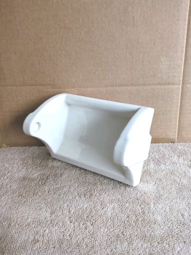 Antiker weißer Porzellan Toilettenpapierhalter Stae-Fast 20er Jahre Willette Corp