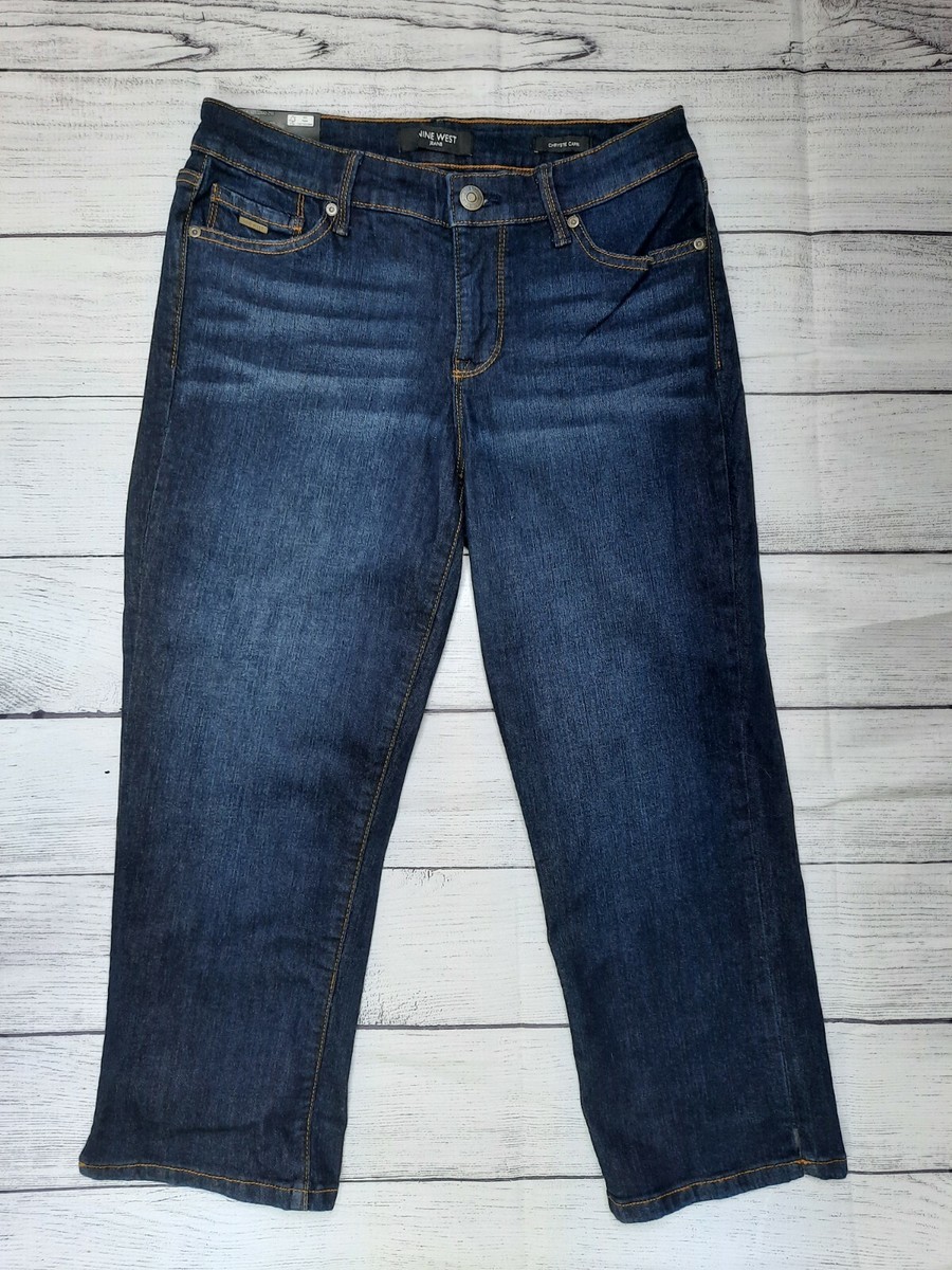 NEW NINE WEST Women's Chrystie Denim Capri Size Retail Dark Wash  Crop