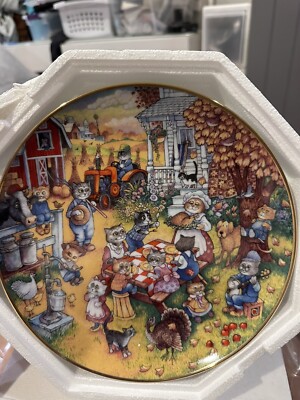 Franklin Mint A Purrfect Feast Porcelain Plate Bill Bell Limited Edition #3651