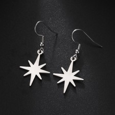 HotAsymmetric Women's Earrings Stainless Steel Star Moon Earrings FashionJewelry