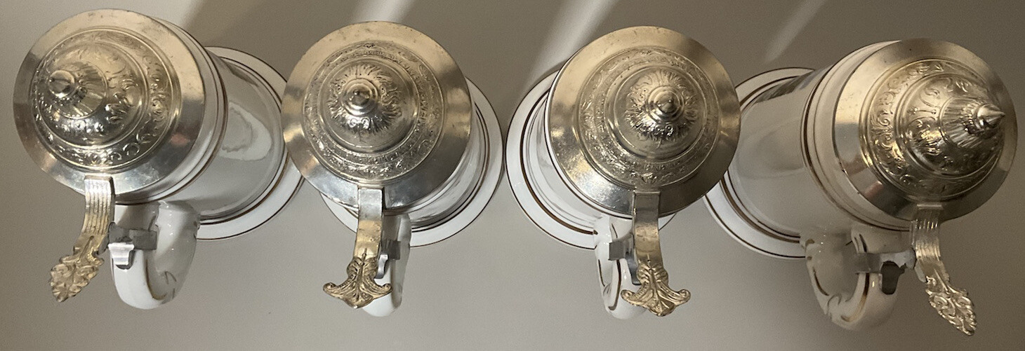 German Beer Stein Karlsruhe Set of 4 eBay