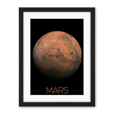 NASA Our Solar System Mars Planet Hemisphere Image Framed Wall Art Picture 18X24