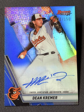 2019 Bowman's Best BLUE REFRACTOR PROSPECT ROOKIE AUTO Dean Kremer 072/150