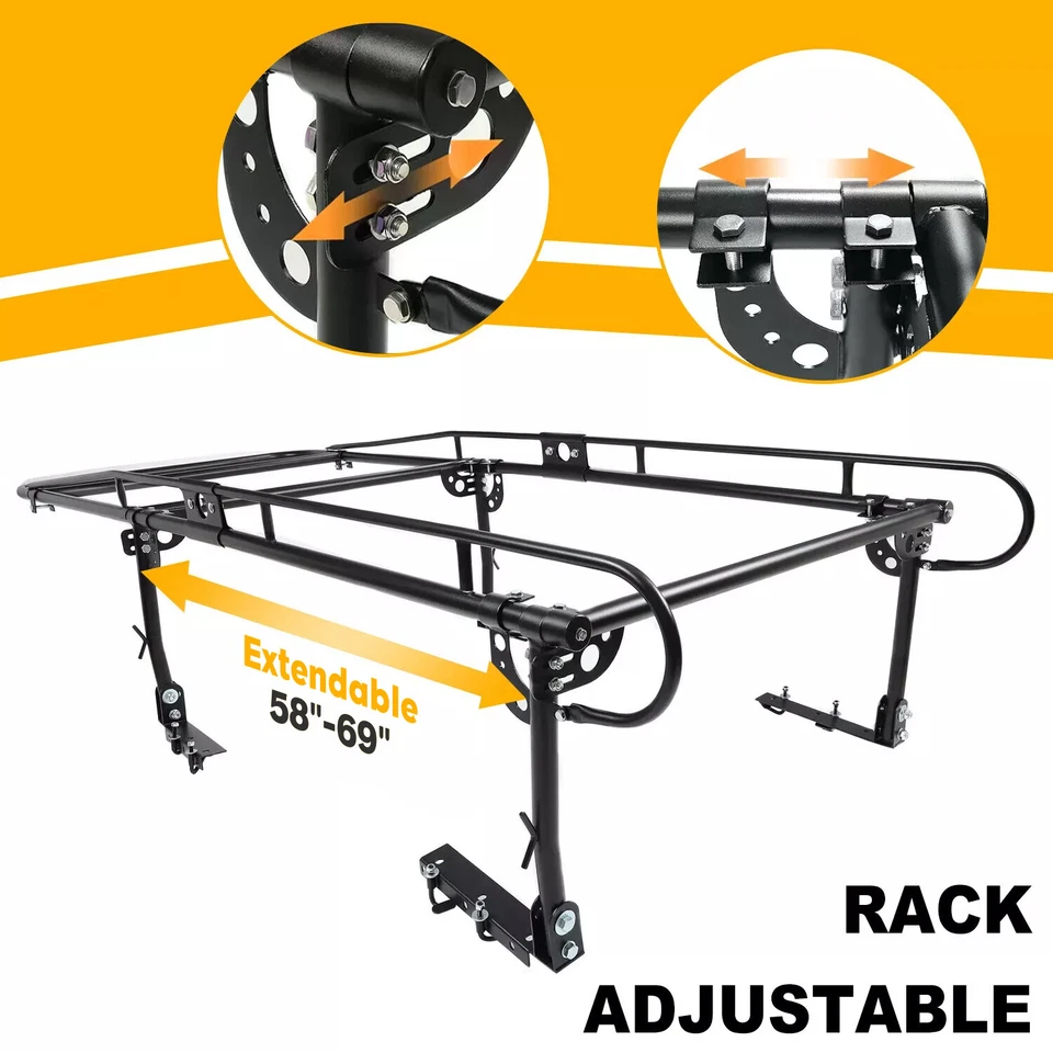 1000 libras ajustable 58"-69" universal camión plataforma escalera estante madera utilitario kayak Foto 3 de 4