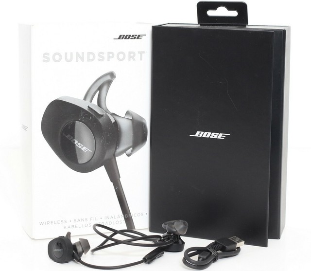 Bose SoundSport Wireless Neckband Bluetooth Headphones Black 7615290010 SR eBay
