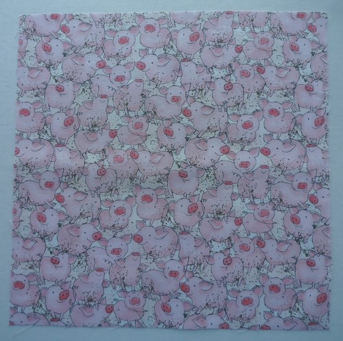 Cotton Group B Fabric Pink Pigs 1 Piece 10 3/4" x 10 3/4" - Picture 3 of 3