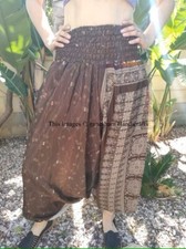 10Pc Lot Vintage Silk Sari Printed Harem Pants Boho Hippie Gypsy Yoga Trouser