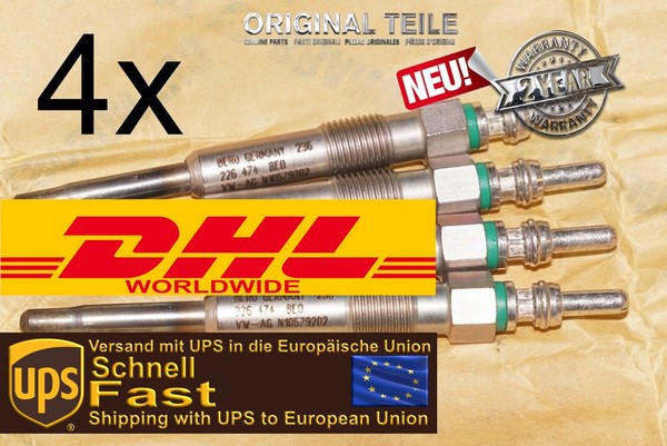 4 X Originalk VW GlüHkerzen Beru VW Golf 4 IV 1.9 TDI PumpedüSe PD Audi-image
