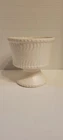 Mccoy White Matte Hobnail Swirl Footed Pedestal Planter Vintage