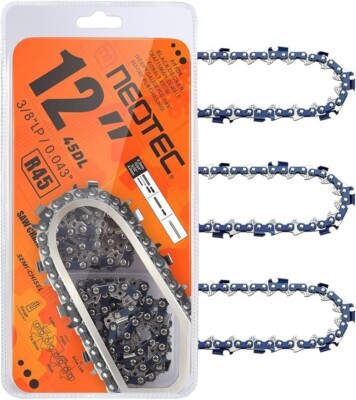 3 Pack 12'' Chainsaw Chains 45DL 3/8 LP .043 For NCS2500 NCS2500E 2511 Chainsaw
