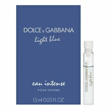 1 Vial LIGHT BLUE Eau Intense by DOLCE & GABBANA for Men 0.05 oz 1.5 ml EDP NEW