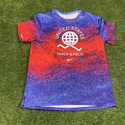 United States Track And Field Nike Dri Fit Jersey Mens Small Center Swoosh USA 