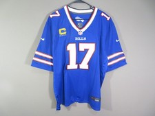 Josh Allen Buffalo Bills Men's Captains Patch Jersey Blue Size XL BLANK